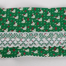 St Louis Trimming VTG Christmas Fabric 13 Yards Duck Geese Hearts Lace Valance - £13.98 GBP