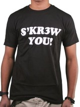 Kr3w Skateboarding Mens Black S&#39;KR3W YOU! screw FU T-Shirt NWT - £11.83 GBP