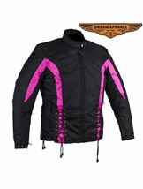 Textile Racing Jacket Black/Pink Motorcycle Jacket Biker Apparel - $50.00+