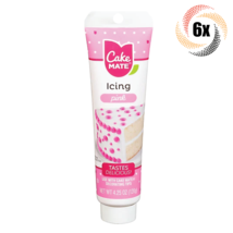 6x Tubes Cake Mate Decorating Icing | Pink | 4.25oz | Tastes Delicious - $34.27