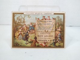 Victorian French Advertising Trade Card Chicoree Arlatte Cambrai Bleu Ar... - $11.30