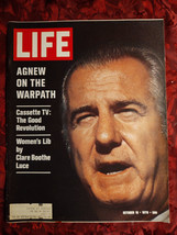 Life Magazine October 16 1970 Oct 70 Spiro Agnew Clare Boothe Luce Peter Boyle - £6.13 GBP