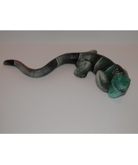 Lizard Figurine, Clay / Ceramic, Handpainted Mexico, Green, Black, White... - $20.74