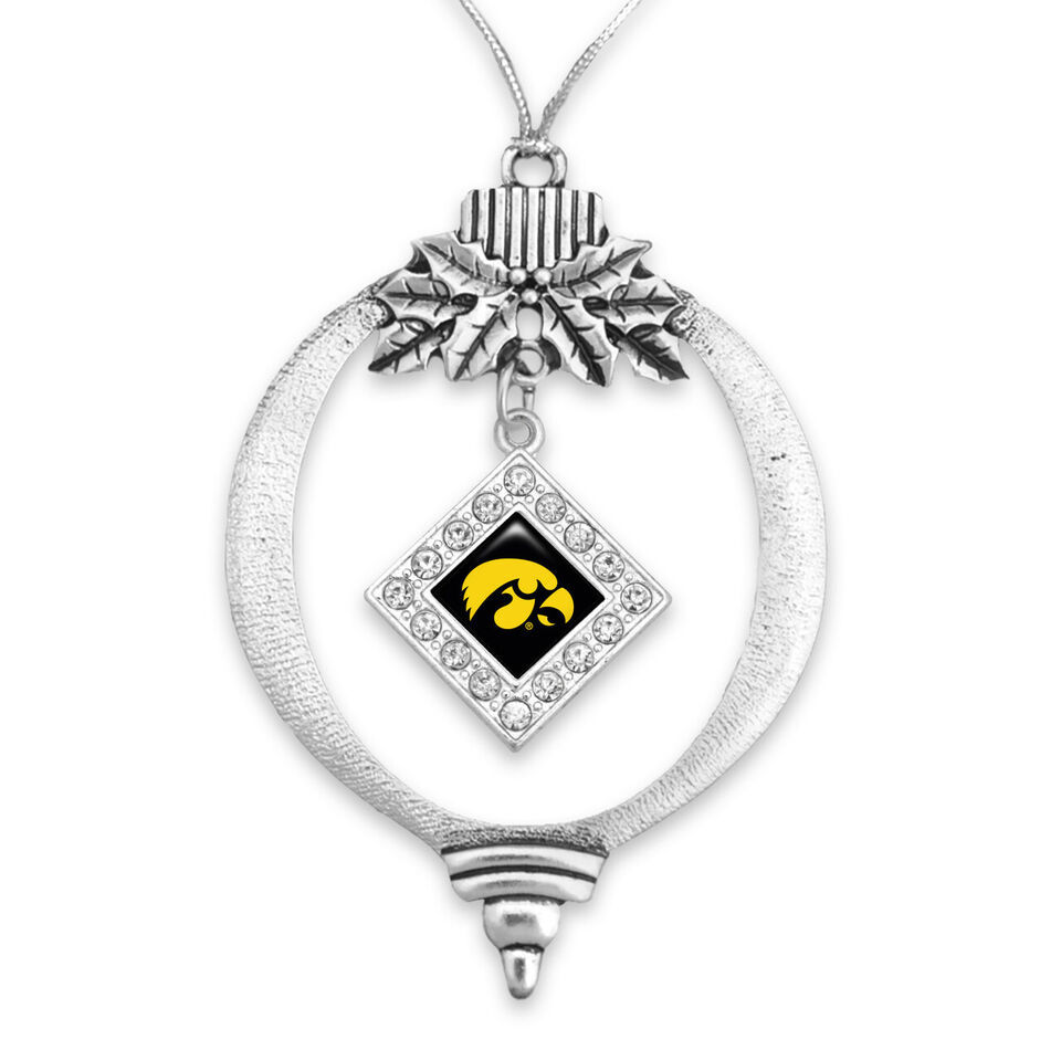 48585 Iowa Hawkeyes Bulb Team Logo with Rhinestones Ornament