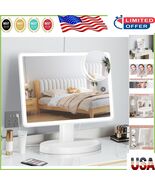 Modern Square Lighted Makeup Mirror - 3 Color Modes &amp; Flawless 10X Magni... - $1,070.68 MXN