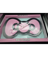 New Sanrio Hello Kitty Pink &amp; Black Bow Wall Analog Clock Cute Decor  bo... - $57.48