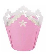 15 Count Pastel Pink Pleated Eyelet Baking Cups from Wilton New Free Shipping - $3.95