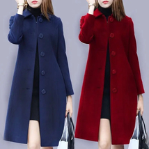 Women Long Trench Coat British Pattern Jacket Thicken Warm Winter Cloak ... - $69.99+