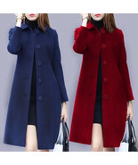 Women Long Trench Coat British Pattern Jacket Thicken Warm Winter Cloak ... - €60,97 EUR+