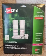 AVERY 60518 Ultraduty GHS Chemical Labels WHITE 1/2 x 1 3/4" Laser 1,500/pack - $29.11