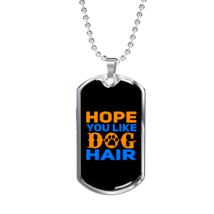 Dog Hair Necklace Stainless Steel or 18k Gold Dog Tag 24&quot; Chain - £30.01 GBP+