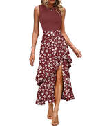Boho Maxi Summer Dress – Floral Red Beach &amp; Casual 2025 - $65.00
