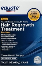 Equate Hair Regrowth Treatment Minoxidil Topical Aerosol, 5 % Foam, 3-Mo... - $46.99