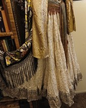 WHITE MAHARANI ATS AMAZING BLOCK PRINT GYPSY SKIRT 25 YDS ~36&quot; - $128.69