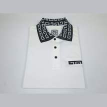 Men Sports Shirt DE-NIKO Short Sleeves Cotton Fashion Polo Shirt DBK109 White image 4