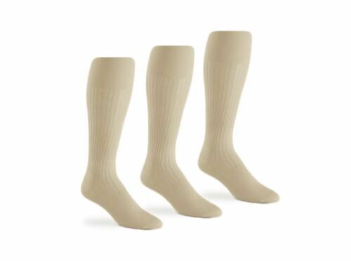 3 Pair Jefferies Socks Mens Sheer Nylon Thick-n-Thin Tall Mid Calf Dress Socks