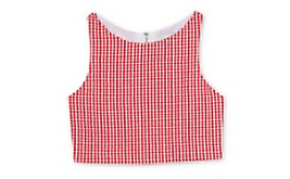Rare Editions Girls Red Gingham Seersucker Top, Size 7 - $93.19 MXN