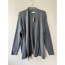 Retrology Sz 1X Black Stretch Open Cardigan Sweater Long Sleeves - $47.89 CAD