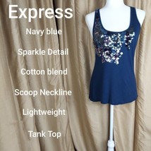 Express  Sparkle Front  Navyblue Cotton Blend Lightweight  Tank Size SP - $9.00