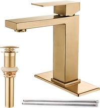 Brushed Gold Bathroom Faucet, Golden Single Hole Vanity Bath Faucet, Single - $64.99
