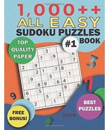 1,000++ All EASY Sudoku Puzzles Book: Top Quality Paper, Best Puzzles, F... - £11.79 GBP