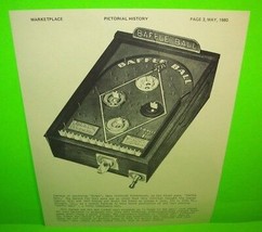 Pinball Machine Print AD Baffle Ball Marketplace Magazine 1980 - $25.18