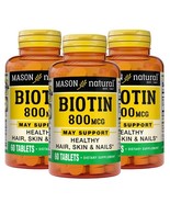 3 Pack MASON NATURAL *03/2027*Biotin 800 mcg, Hair, Skin & Nail Health S... - €12,87 EUR 3 Pack MASON NATURAL *03/2027*Biotin 800 mcg, Hair, Skin & Nail Health S... - €12,87 EUR