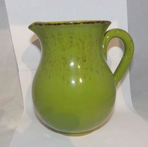 Green Pottery Milk Juice Water Pitcher Made in ITALY - $27.72