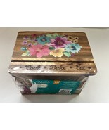 New Sealed Pioneer Woman Breezy Blossom Acacia Wood Recipe Card Box - $34.95