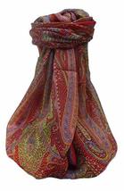 Mulberry Silk Traditional Long Scarf Ranveer Scarlet by Pashmina &amp; Silk - £19.40 GBP