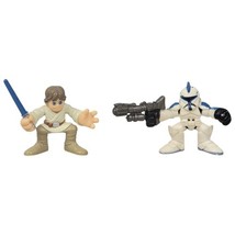 Star Wars Galactic Heroes Blue Clone Trooper &amp; Luke Skywalker Hasbro 2004 - $9.53 CAD