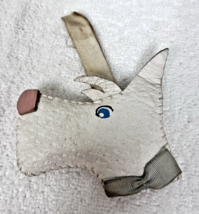 Vintage West Highland White Terrier Sweet Dog Head On Ribbon Leather 4 x... - $12.38