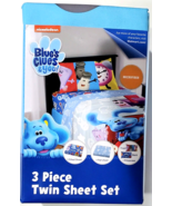 Nickelodeon Blue&#39;s Clues &amp; You 3 Piece Twin Sheet Set Fitted Flat Pillow... - $57.43 CAD