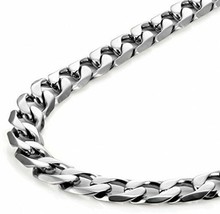 Classic Mens Necklace 316L Stainless Steel Silver Chain 6mm Width (23 In... - £51.83 GBP