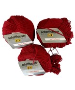 Schaffhausen Naturale Yarn Wool Cotton Lot of 3 Burgundy Red Skeins 50 G... - $272.87 MXN