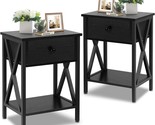 Rustic Nightstands For Bedroom Bedside End Tables With Drawer Storage, (... - $103.93