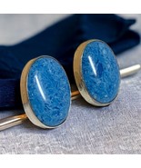 Intake Sterling Silver Turquoise Clip On Earrings  Signed RB - $64.26