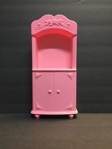 Vintage 1993 Barbie Furniture TV Console Shelf Unit Pink Plastic - £8.52 GBP