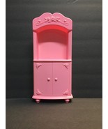 Vintage 1993 Barbie Furniture TV Console Shelf Unit Pink Plastic - £8.46 GBP