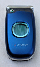 BLUE SONY ERICSSON CINGULAR FLIP PHONE Z300 A UNTESTED GREAT CONDITION - £11.74 GBP