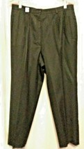 Rafaella Black Wool Slacks Pants Double-Pleats 9&quot; Total Elastic on Waist... - £12.50 GBP