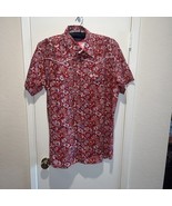 New Cowboy Hardware Pearl Snap Western Shirt L Red Floral Paisley Short ... - $34.73 CAD