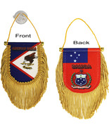 American Samoa and Samoa - Double Sided Window Hanging Flag (Shield) - $9.54