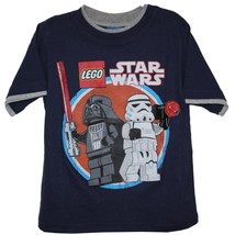 Star Wars Darth Vader Stormtrooper Lego Boy&#39;s Xs Navy Cotton T-SHIRT New - £7.84 GBP