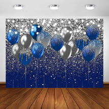 Avezano Royal Blue Glitter Backdrop for Birthday Wedding Prom Graduation Photogr - £17.97 GBP