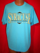 Vintage 90s SYRACUSE NEW YORK  Blue 50/50 T-SHIRT XL Single Stitch NY - $462.19 MXN
