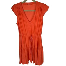Beyond Yoga Featherweight Mini Dress Ruffle Cinch Waist Coral Pink Sz. S - $535.15 MXN