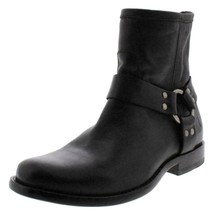 Frye Phillip Harness Women Black Leather Short Zipper Ankle Bootie Boots 5.5 - £78.68 GBP