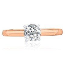 14k Rose Gold GIA 0.69 Carat Solitaire D Color Round Diamond Engagement Ring - £1,275.79 GBP