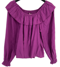 Knox Rose Women&#39;s Size XS Purple Top Long Sleeve Round Neck Off-Shoulders NWT - £8.16 GBP